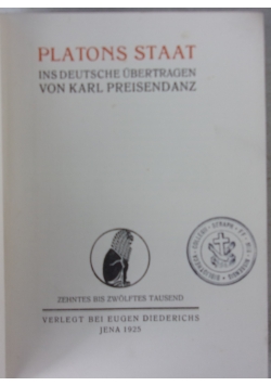 Platons Staat, 1925 r.