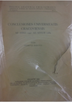 Conclusiones Universitatis Cracoviensis, 1933r.