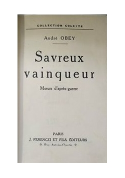 Savreux vainqueur, 1923 r.