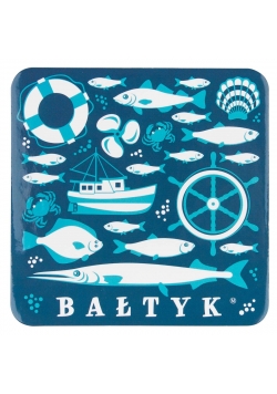 Podkładka korkowa FOLK - Bałtyckie symbole granat.