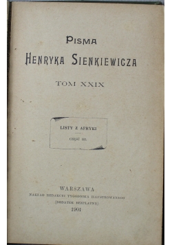 Pisma Henryka Sienkiewicza Tom XXIX 1901r