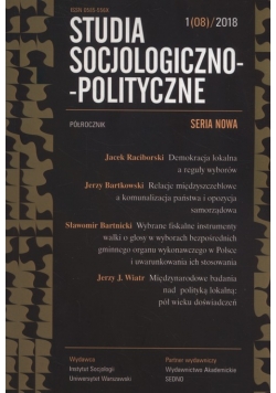 Studia Socjologiczno-Polityczne 1/08/2018
