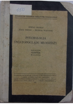 Psychologia światopoglądu młodzieży , 1933 r.