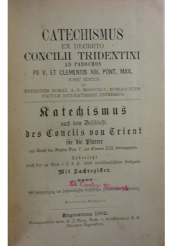 Catechismus ex decreto Concilii Tridentini ,1902r.