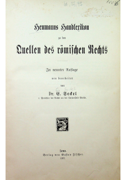 Handlexikon zu den Quellen des römischen Rechts 1907r