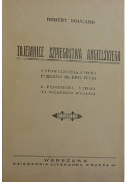 Tajemnice szpiegostwa angielskiego, 1929r.