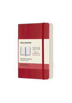 Kalendarz 2019 dzienny Moleskine 12M P  miękka oprawa, czerwony szkarłatny
