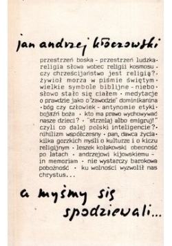 A myśmy się spodziewali