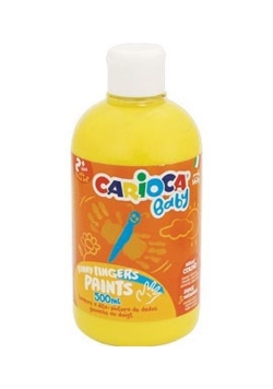 Farba Carioca Baby do malowania palcami 500 ml żółta