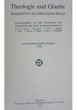 Theologie und Blaube, 1936r.