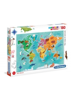 Puzzle Supercolor 180 The map of animals