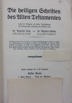 Die heiligen Schriften des Alten Testaments,  1914 r.