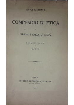 Compendio di Etica, 1907 r.