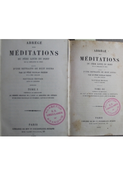 Abrege des Meditations 4 tomy  1862 r.