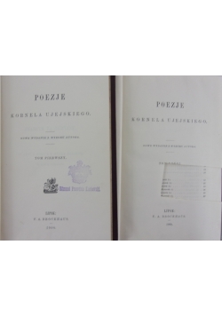 Poezje Kornela Ujejskiego, tom 1 i 2, 1900r.