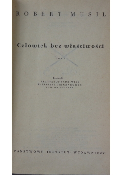 Człowiek bez właściwości, Tom I