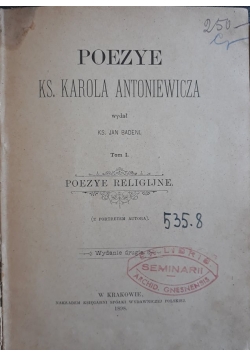 Poezye ks. Karola Antoniewicza, 1898 r.