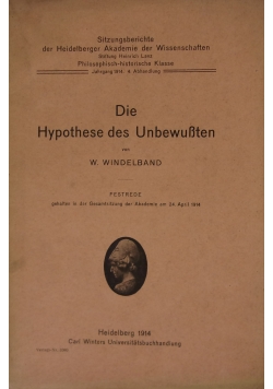 Die Hypothese des Unbewussten, 1914 r.