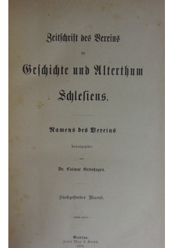 Zeitschrift des Bereins fur Geschichte und Akterthum Schlesiens, 1883r.
