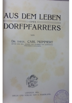 Aus dem Leben eines Dorfpfarrers, 1904r.