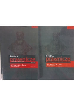 Studia prawnicze, rozprawy i materiały. Nr 1 (14) i 2 (15)