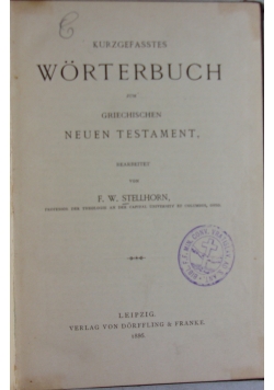 Worterbuch, neuen testament, 1886 r.