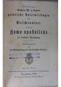 Homo apotolicus, 1854 r.