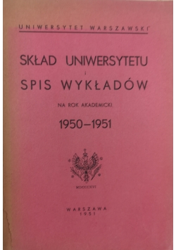Skład uniwersytetu spis wykładów