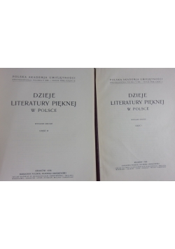 Dzieje literatury pięknej w Polsce, Część I-II, 1936 r.