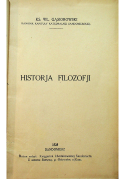 Historja Filozofji 1928 r