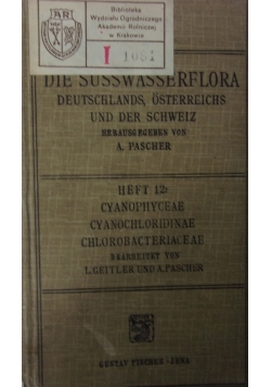 DIE SUSSWASSER FLORA,Deutschlands, Osterreichs und Der Schweiz, heft 12, 1925r