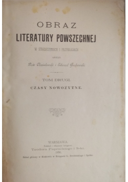 Obraz literatury powszechnej, Tom II, 1896 r.