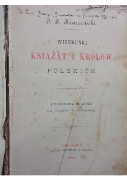 Wizerunki książąt i Królów Polskich, 1888 r.
