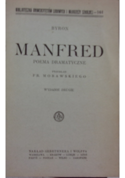Manfred poema dramatyczne, 1925 r.