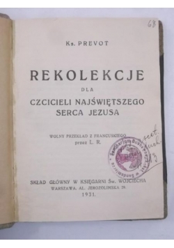 Rekolekcje dla czcicieli Najświętszego Serca Jezusa, 1931 r.