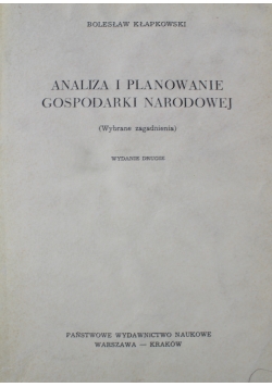 Analiza i planowanie gospodarki narodowej