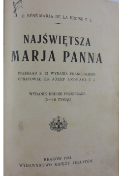 Najświętsza Marja Panna, 1934 r.
