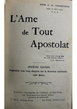 L'Ame de Tout Apostolat 1915 r.