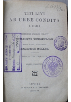 Titi Livi Ab Urbe Condita Libri 1894 r.