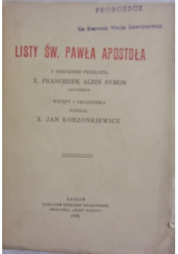 Listy Św. Pawła Apostoła, 1929r.