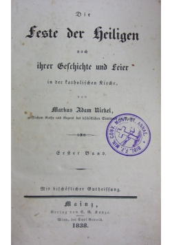 Fest der Heiligen, 1838r.