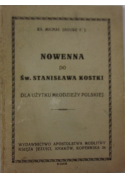 Nowenna do św.Stanisław Kostki ,1946r.