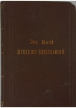 Kritik der Urtheilskraft, 1878 r.