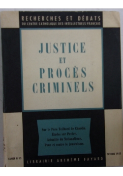 Justice et proces criminels