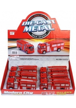 Auto metalowe 12cm straż pożarna