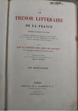 Trésor littéraire de la France 1866r.