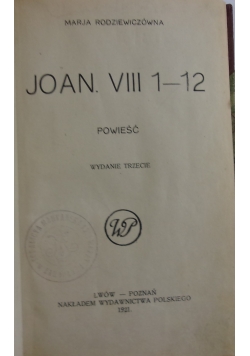 Joan VIII, 1921 r.