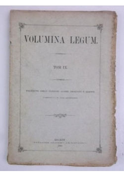 Volumina legum, Tom IX, 1889 r.