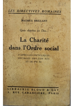 La Charite dans lOrdre social 1933 r