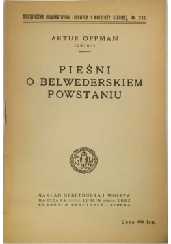 Pieśni o belwederskiem powstaniu, 1918 r.